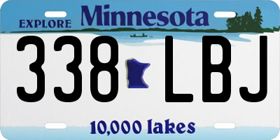 MN license plate 338LBJ