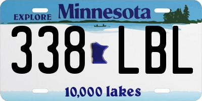 MN license plate 338LBL
