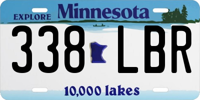 MN license plate 338LBR