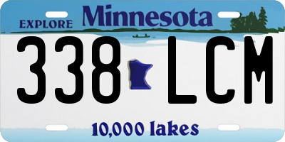 MN license plate 338LCM