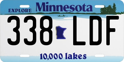 MN license plate 338LDF