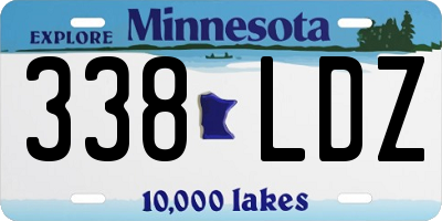 MN license plate 338LDZ