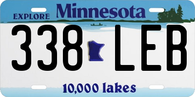 MN license plate 338LEB