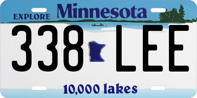 MN license plate 338LEE