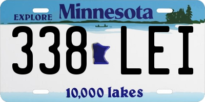 MN license plate 338LEI