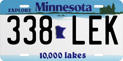 MN license plate 338LEK