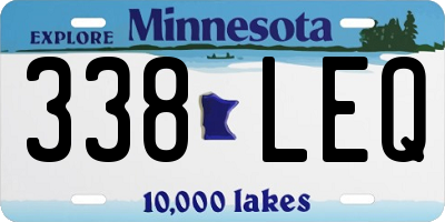 MN license plate 338LEQ