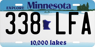 MN license plate 338LFA
