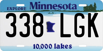 MN license plate 338LGK
