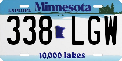 MN license plate 338LGW