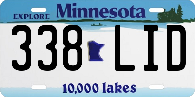 MN license plate 338LID