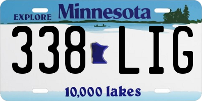 MN license plate 338LIG
