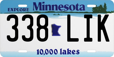 MN license plate 338LIK