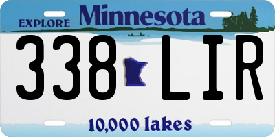 MN license plate 338LIR