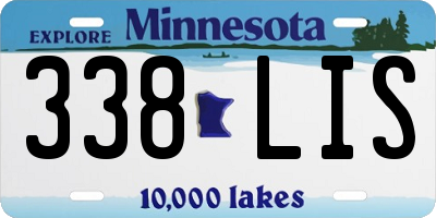 MN license plate 338LIS