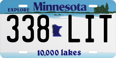 MN license plate 338LIT