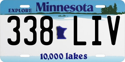 MN license plate 338LIV