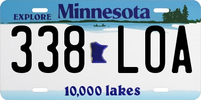 MN license plate 338LOA