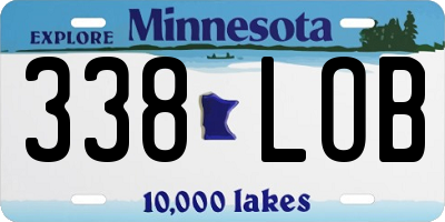 MN license plate 338LOB