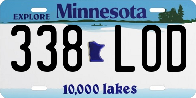 MN license plate 338LOD