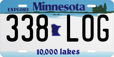 MN license plate 338LOG