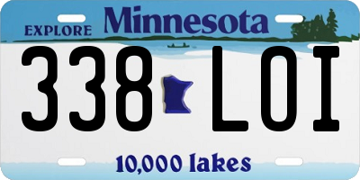 MN license plate 338LOI