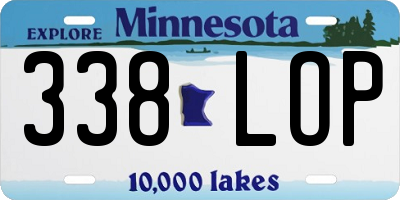 MN license plate 338LOP