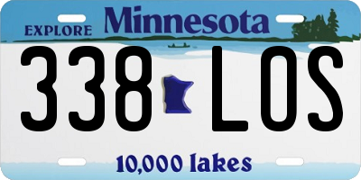 MN license plate 338LOS
