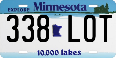 MN license plate 338LOT