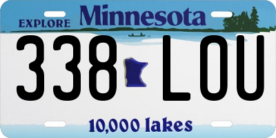 MN license plate 338LOU