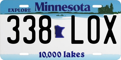MN license plate 338LOX