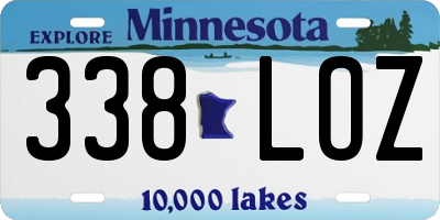 MN license plate 338LOZ