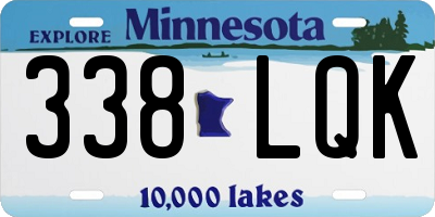 MN license plate 338LQK
