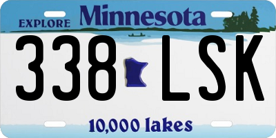 MN license plate 338LSK