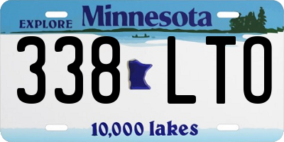 MN license plate 338LTO
