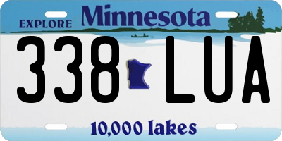 MN license plate 338LUA