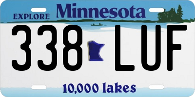 MN license plate 338LUF