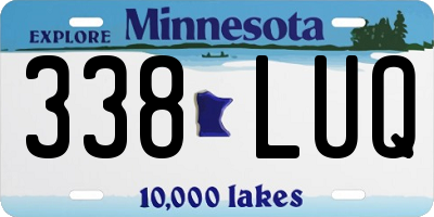 MN license plate 338LUQ