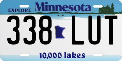 MN license plate 338LUT
