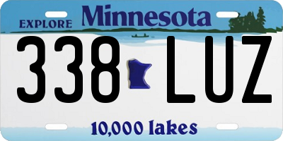 MN license plate 338LUZ