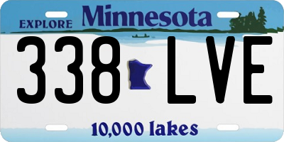 MN license plate 338LVE