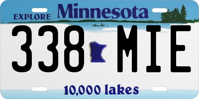 MN license plate 338MIE