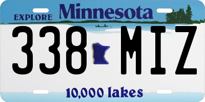 MN license plate 338MIZ