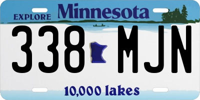 MN license plate 338MJN