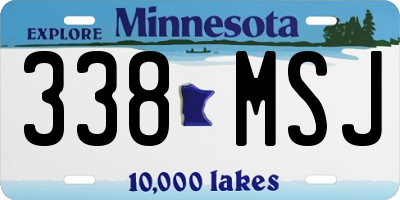 MN license plate 338MSJ