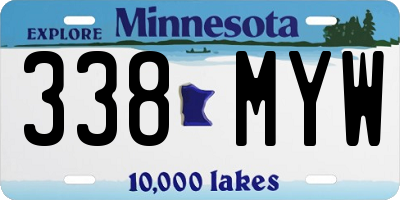 MN license plate 338MYW