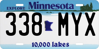 MN license plate 338MYX