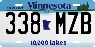 MN license plate 338MZB