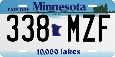 MN license plate 338MZF