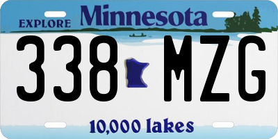 MN license plate 338MZG